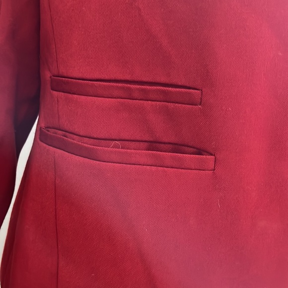 Banana Republic double button front blazer lined inside classic red 8P - Picture 4 of 15